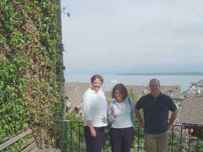 Dianne, Annette and Ian near Lake Leman